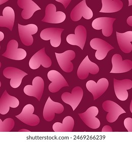 Watercolor valentine heart seamless pattern vector. Cute heart collection. Symbol of love, Valentines's day. Beautiful brushstroke heart. For fabric, paper, wrapping, card, print, skirt, scarf, decor.