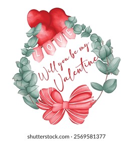 Watercolor valentine's day element Vector Art, Watercolor Valentine Vector Art, Icons, and Graphics