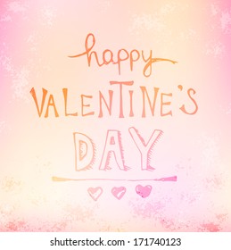 Watercolor Valentine's  day greeting card