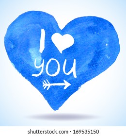 Watercolor Valentines Day Heart Background