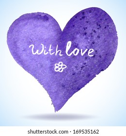 Watercolor Valentines Day Heart Background