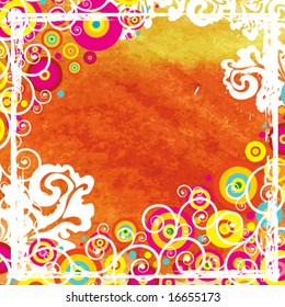 Watercolor vector  abstract background with circles VECTOR (See Jpeg Also In My Portfolio)