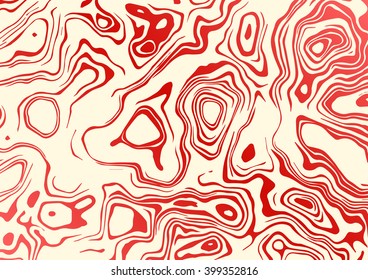 Watercolor vector. Abstract marble handmade using the technique of marbling. Red ink on yellow background. Modern wet background. Background for brochures, covers, flyers, invitations, presentations.