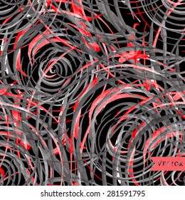 Watercolor vector abstract seamless pattern with roses. Colorful print with modern beautiful design.