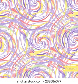 Watercolor vector abstract seamless pattern with roses. Colorful print with modern beautiful design.