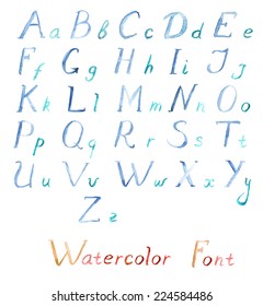 Watercolor vector alphabet 