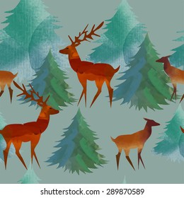 watercolor vector animal patterns
