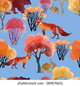 watercolor vector animal patterns