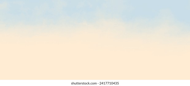 Fondo de arte vectorial acuarela con nubes y cielo azul. Textura vectorial dibujada a mano. Cielo. Banner acuarela. Plantilla abstracta para volantes, tarjetas, afiches, banner, portada o interiores de diseño.