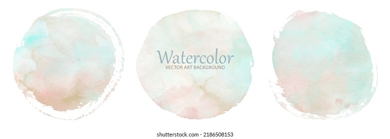 Watercolor vector art background isolated for cards, flyer, poster, banner and cover design. Hand drawn illustration for your design. Place for text. Pink and blue watercolour texture.
