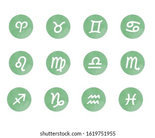 Watercolor vector, astrology sign set
