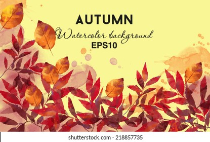 watercolor vector autumn background