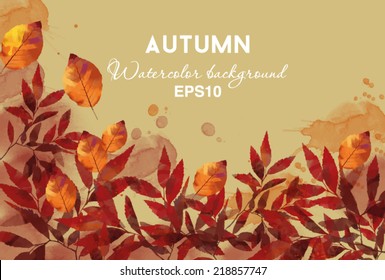 watercolor vector autumn background