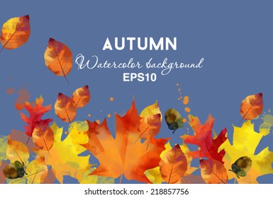 watercolor vector autumn background