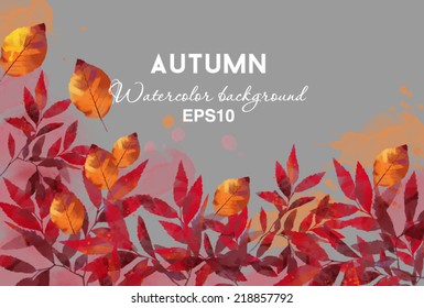 watercolor vector autumn background