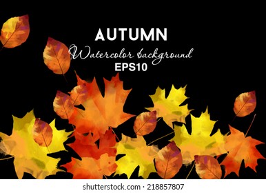 watercolor vector autumn background