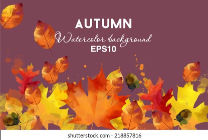 watercolor vector autumn background
