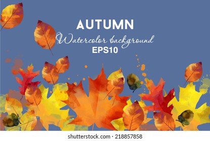 watercolor vector autumn background