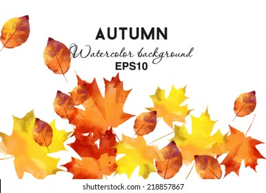 watercolor vector autumn background