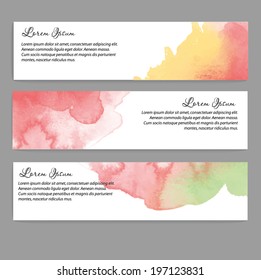 Watercolor vector background. Banner design