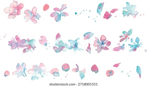 Acuarela. Fondo de Vector de flores de cerezo de acuarela. Fondo de flor de cerezo. Acuarela de flor de cerezo de primavera.