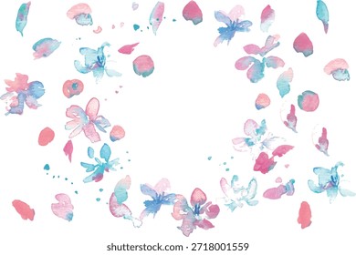 Acuarela. Fondo de Vector de flores de cerezo de acuarela. Fondo de flor de cerezo. Acuarela de flor de cerezo de primavera.