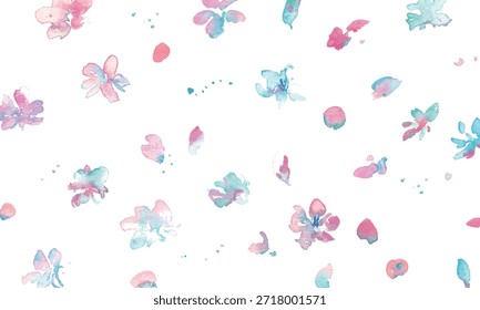 Acuarela. Fondo de Vector de flores de cerezo de acuarela. Fondo de flor de cerezo. Acuarela de flor de cerezo de primavera.