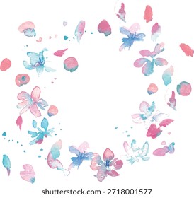 Acuarela. Fondo de Vector de flores de cerezo de acuarela. Fondo de flor de cerezo. Acuarela de flor de cerezo de primavera.