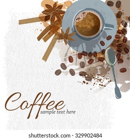 watercolor vector background of coffee