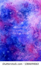 Watercolor vector background. Floral pattern