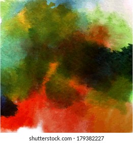 Watercolor vector background. Hand drawing with colored spots and blotches.