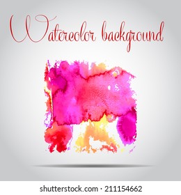Watercolor vector background. Hand drawing with colored spots and blotches.