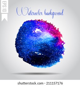 Watercolor vector background. Hand drawing with colored spots and blotches.