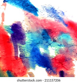 Watercolor vector background. Hand drawing with colored spots and blotches.