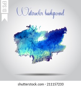 Watercolor vector background. Hand drawing with colored spots and blotches.