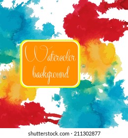 Watercolor vector background. Hand drawing with background