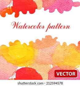 Watercolor vector background. Hand drawing with colored spots and blotches.