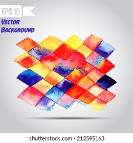 Watercolor vector background. Hand drawing with colored spots and blotches.