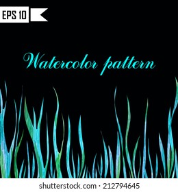 Watercolor vector background. Hand drawing with colored stripes