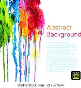 Watercolor vector background. Hand drawing with colored spots and blotches.