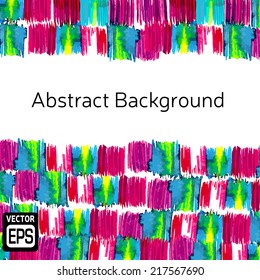 Watercolor vector background. Hand drawing with colored spots and blotches.