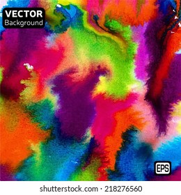 Watercolor vector background. Hand drawing with colored spots and blotches.