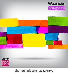 Watercolor vector background. Hand drawing with colored spots and blotches.