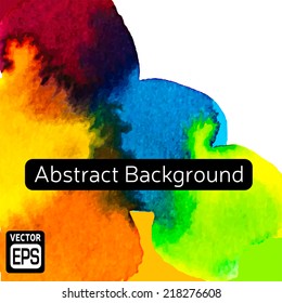 Watercolor vector background. Hand drawing with colored spots and blotches.