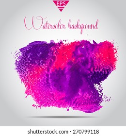 Watercolor vector background. Hand drawing with colored spots and blotches.