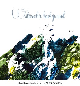 Watercolor vector background. Hand drawing with colored spots and blotches.