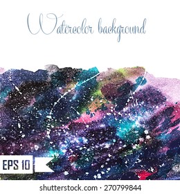 Watercolor vector background. Hand drawing with colored spots and blotches.