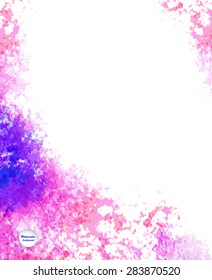 Watercolor vector background. Hand drawing with colored spots and blotches.