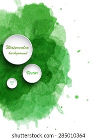 Watercolor vector background. Hand drawing with colored spots and blotches.