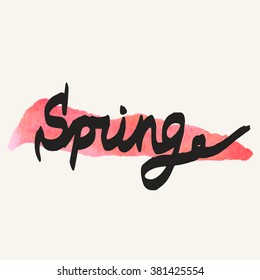 Watercolor vector background. Hand drawn lettering text. Template for your design.